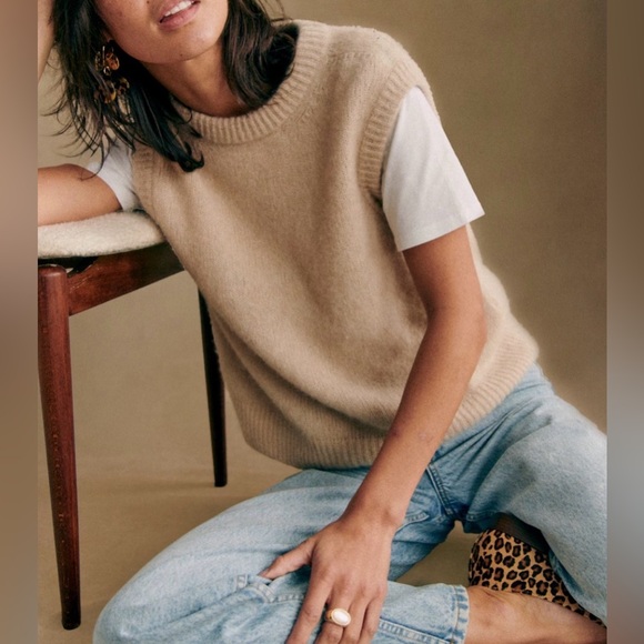 Sezane Sweaters - Sézane Samuel Jumper, sleeveless sweaters, XXS, Vanilla